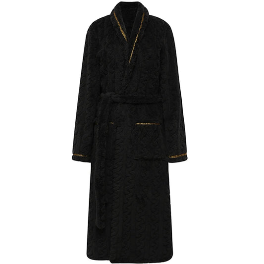 Black Coral Velvet Robe