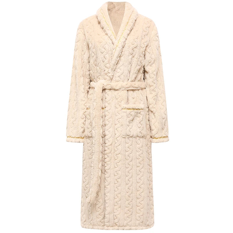 Beige Coral Velvet Robe