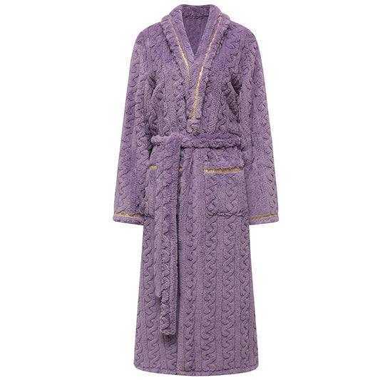 Lavender Coral Velvet Robe